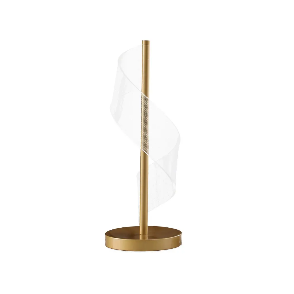 19 Inch Accent Table Lamp S Design Wave Shade and Metal Base White and Gold royal hampton