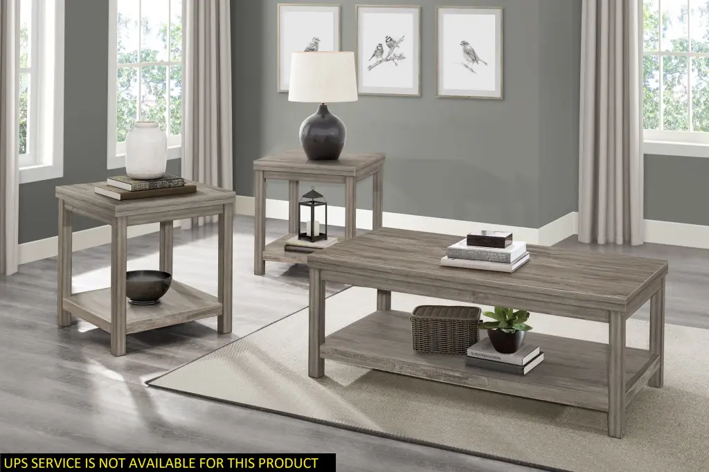 Transitional 3Pc Table Set Occasional Tables Living Room Furniture kanepe