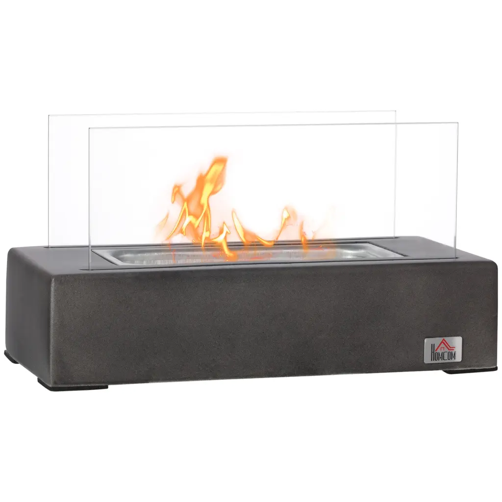 13 Inch Concrete Tabletop Fireplace Stainless Steel Alcohol Burner aosom business