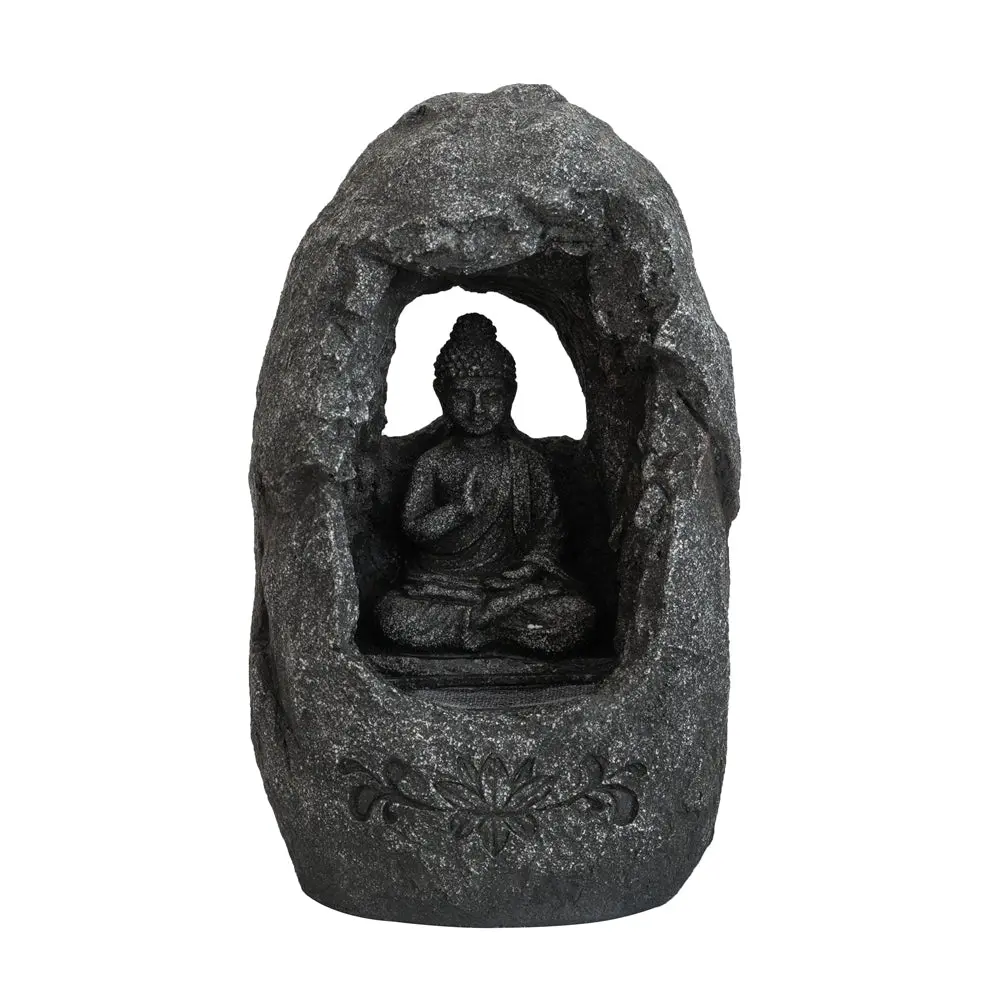 Decorative Gray Tabletop Water Fountain Sitting Buddha Home Decor w2078