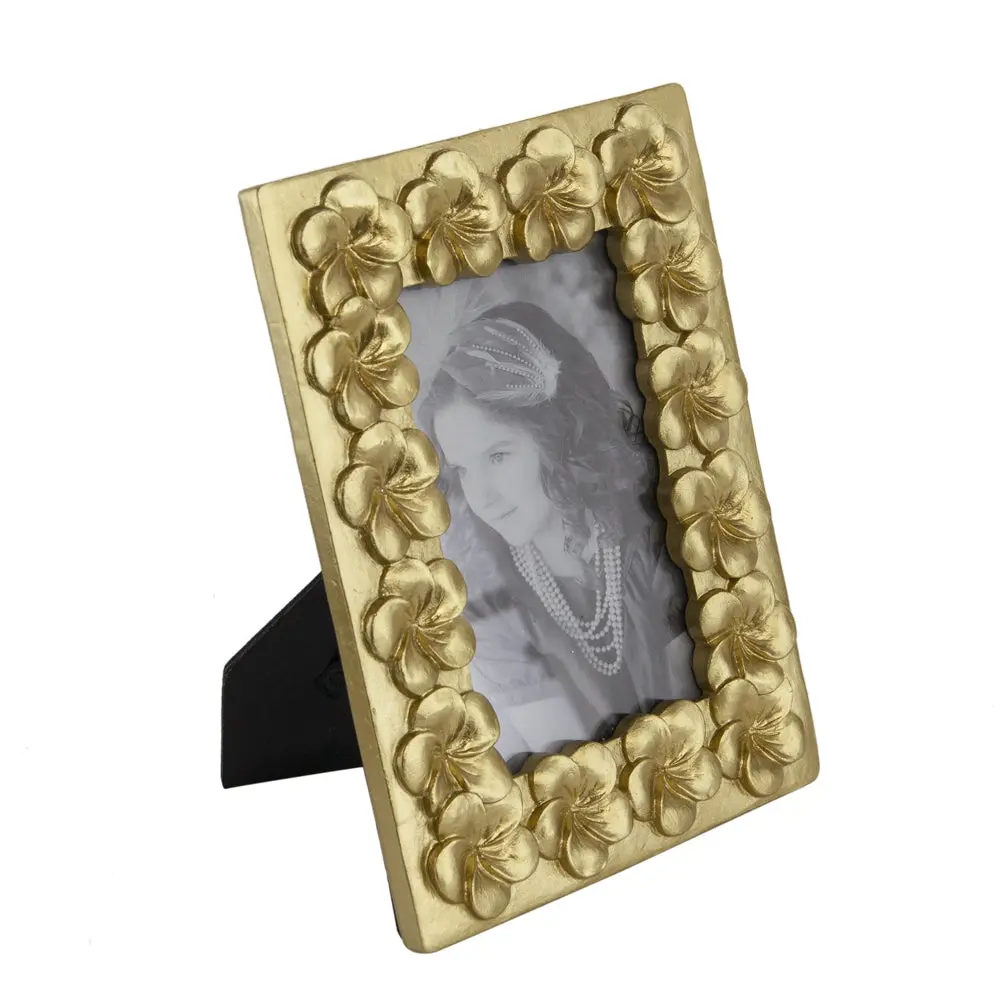6.5x8.5 Inch Vintage Gold Photo Frame Flower Design Art Deco Style w2078