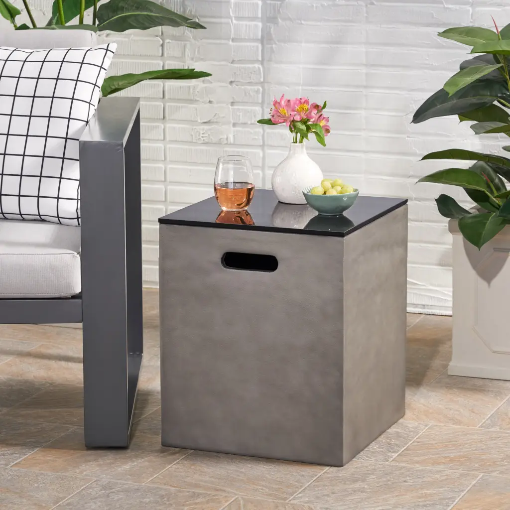 MGO Tank Holder Black Gray Magnesium Oxide Storage Stand nh-bc furniturings