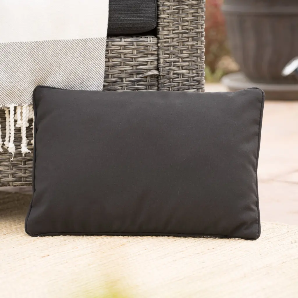 Coronado Rectangular Decorative Pillow Black Fabric Throw Pillow Cushion Sofa Bed nh-kisa