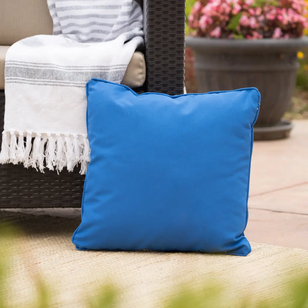 Coronado Square Pillow Blue Fabric Decorative Throw Pillow Sofa or Bed nh-kisa