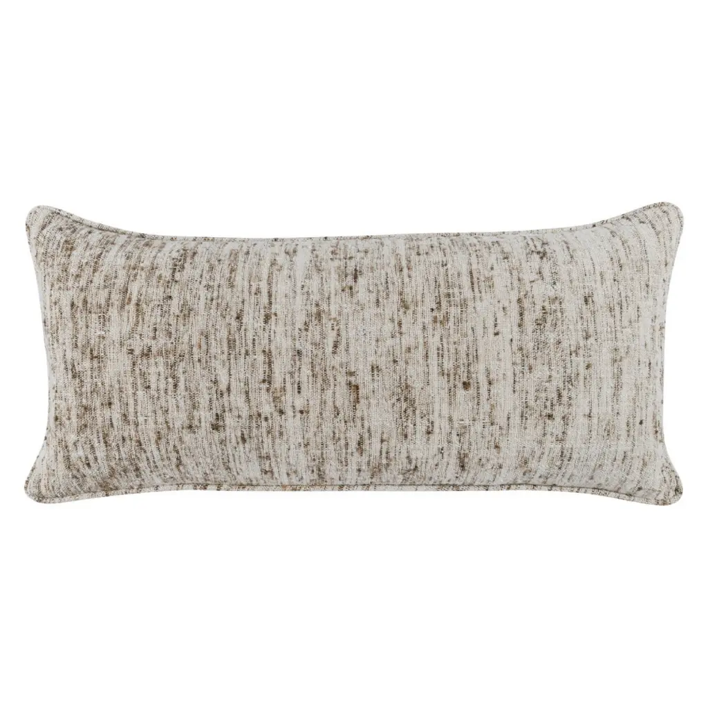 16 x 36 Accent Lumbar Throw Pillow, High Low Texture Woven Fabric, Ivory Decorative Pillow royal hampton
