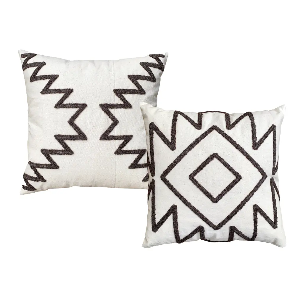 17 X 17 Inch 2 Piece Square Cotton Accent Throw Pillow Set Modern royal hampton