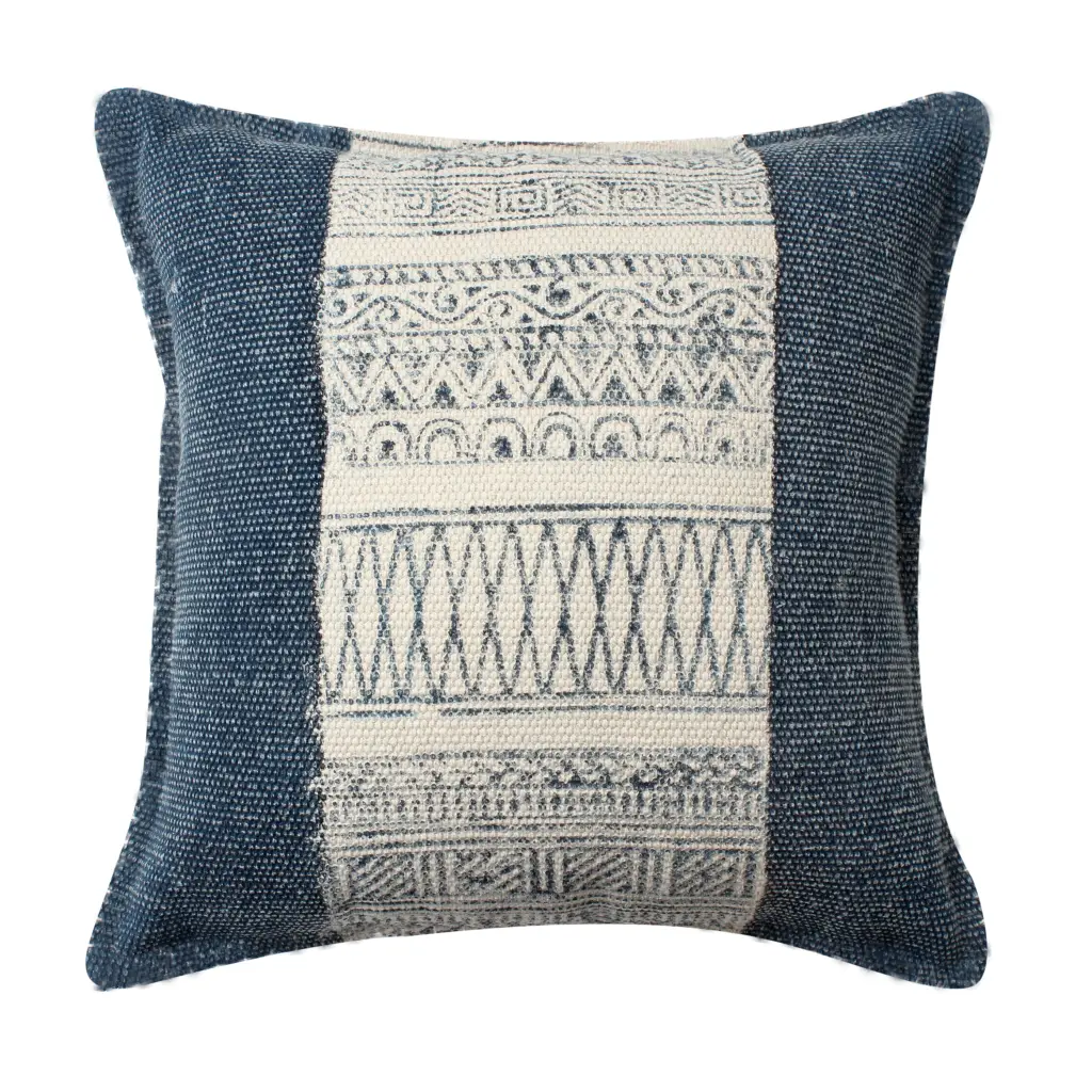 18 X 18 Square Handwoven Accent Throw Pillow Polycotton Dhurrie Kilim royal hampton