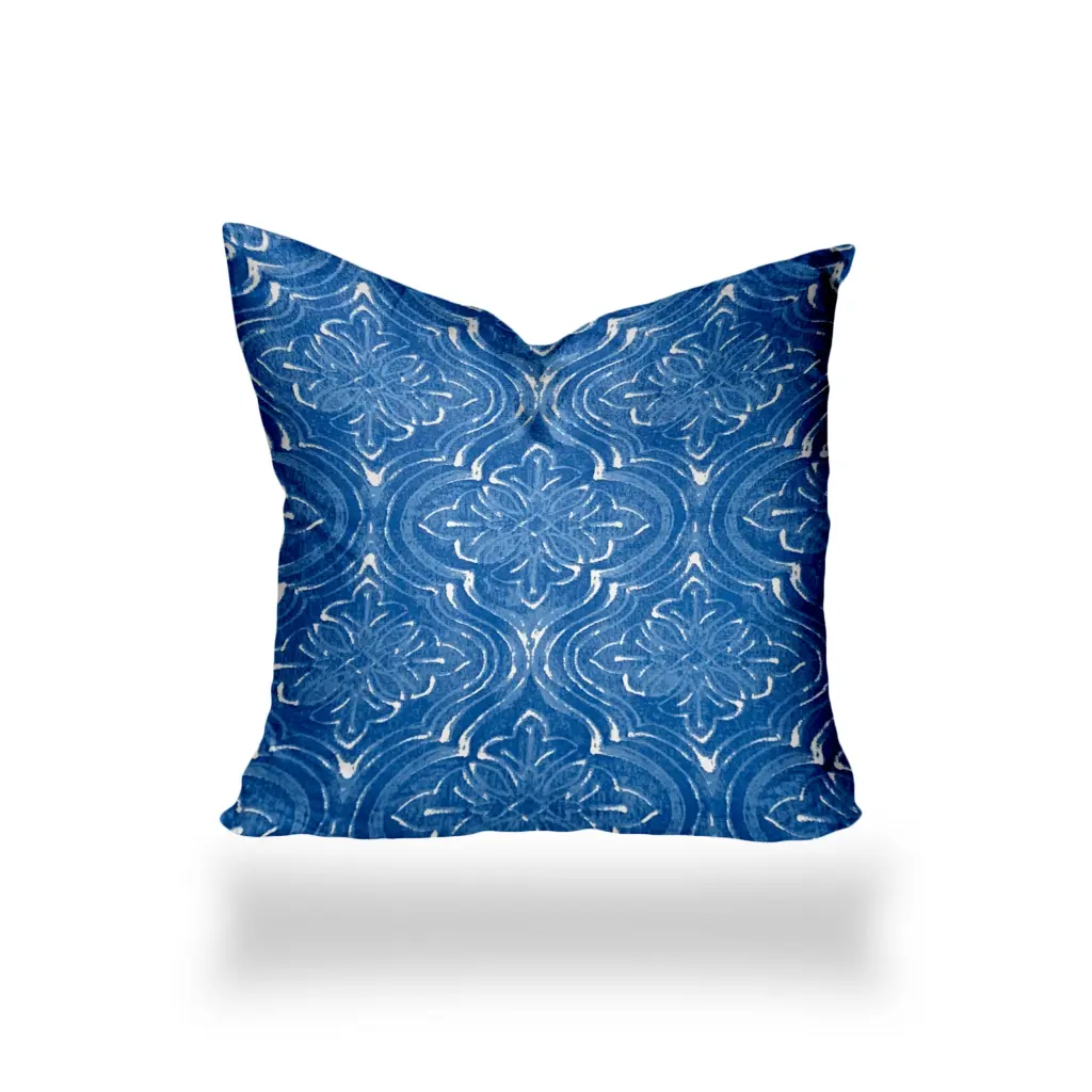 Atlas Indoor Outdoor Soft Royal Pillow Zipper Cover and Insert 16X16 Inches usa made pillow and pouf