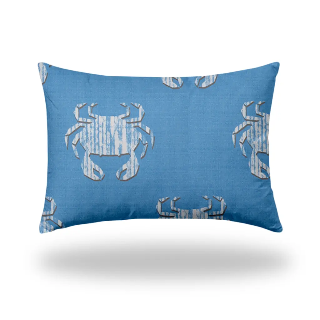 Crabby Indoor Outdoor Soft Royal Pillow Envelope Cover and Insert usa made pillow and pouf