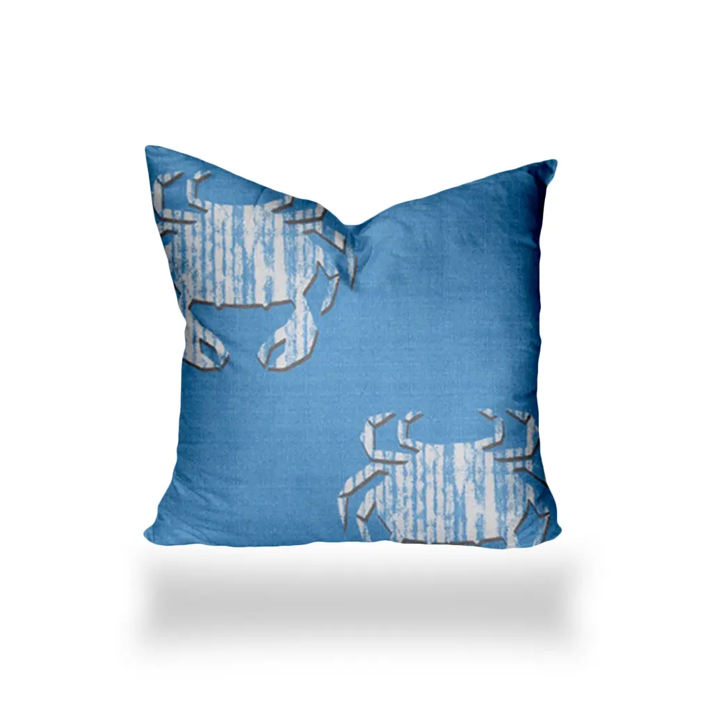 Crabby Indoor Outdoor Soft Royal Pillow Envelope Cover usa made pillow and pouf