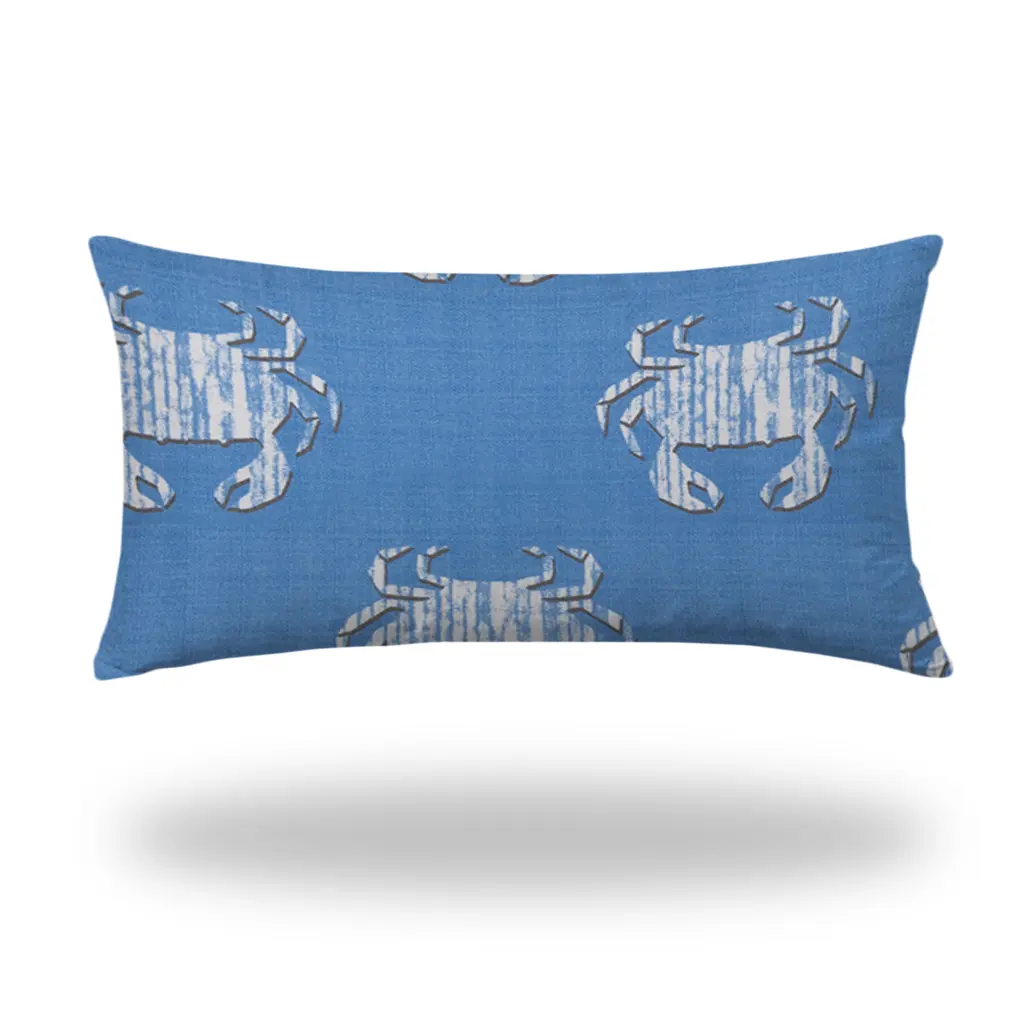 Crabby Indoor Outdoor Soft Royal Pillow Envelope Cover and Insert usa made pillow and pouf