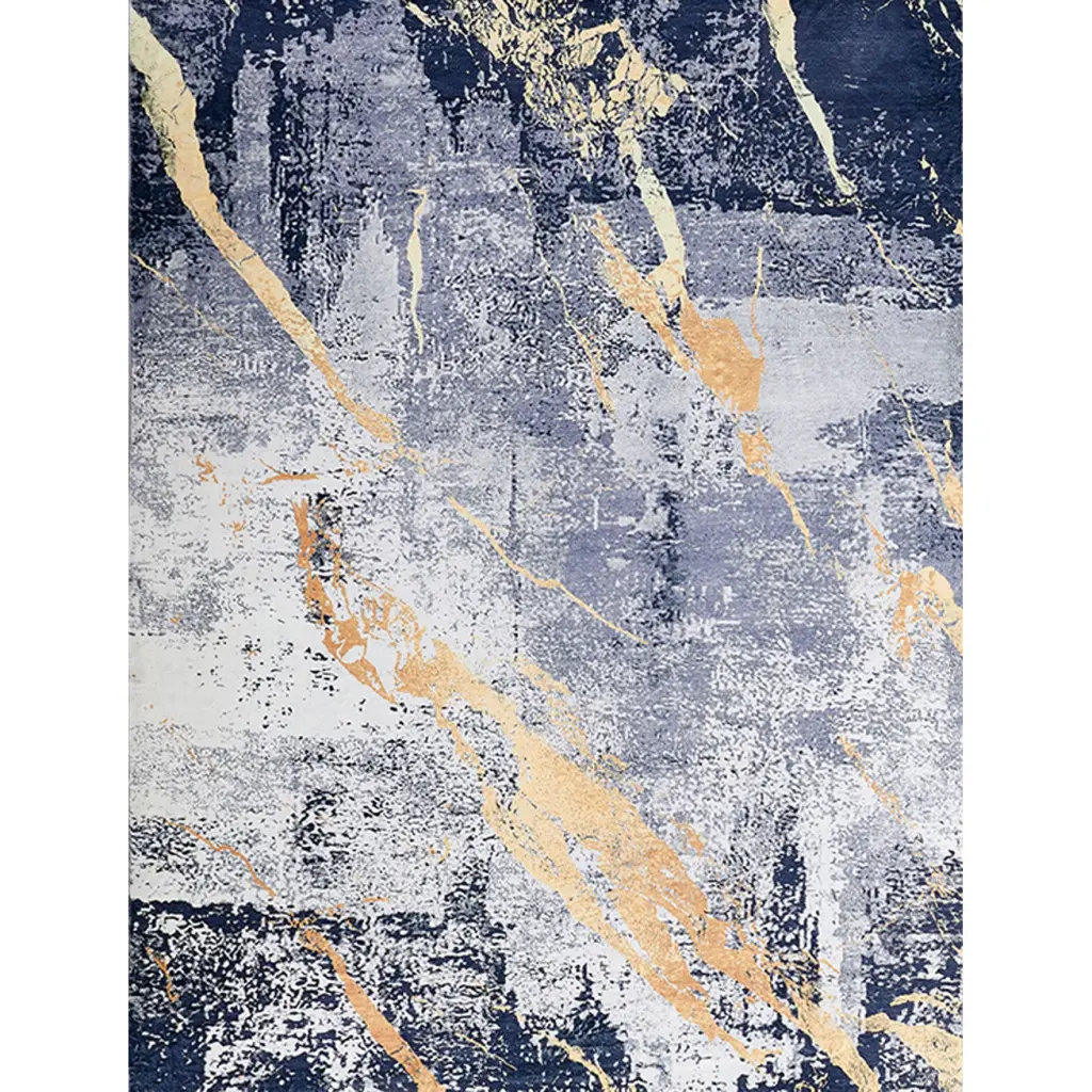 Zara Gatherion Abstract Design Blue Gray Yellow Machine Washable Super Soft Throw Blanket furnings