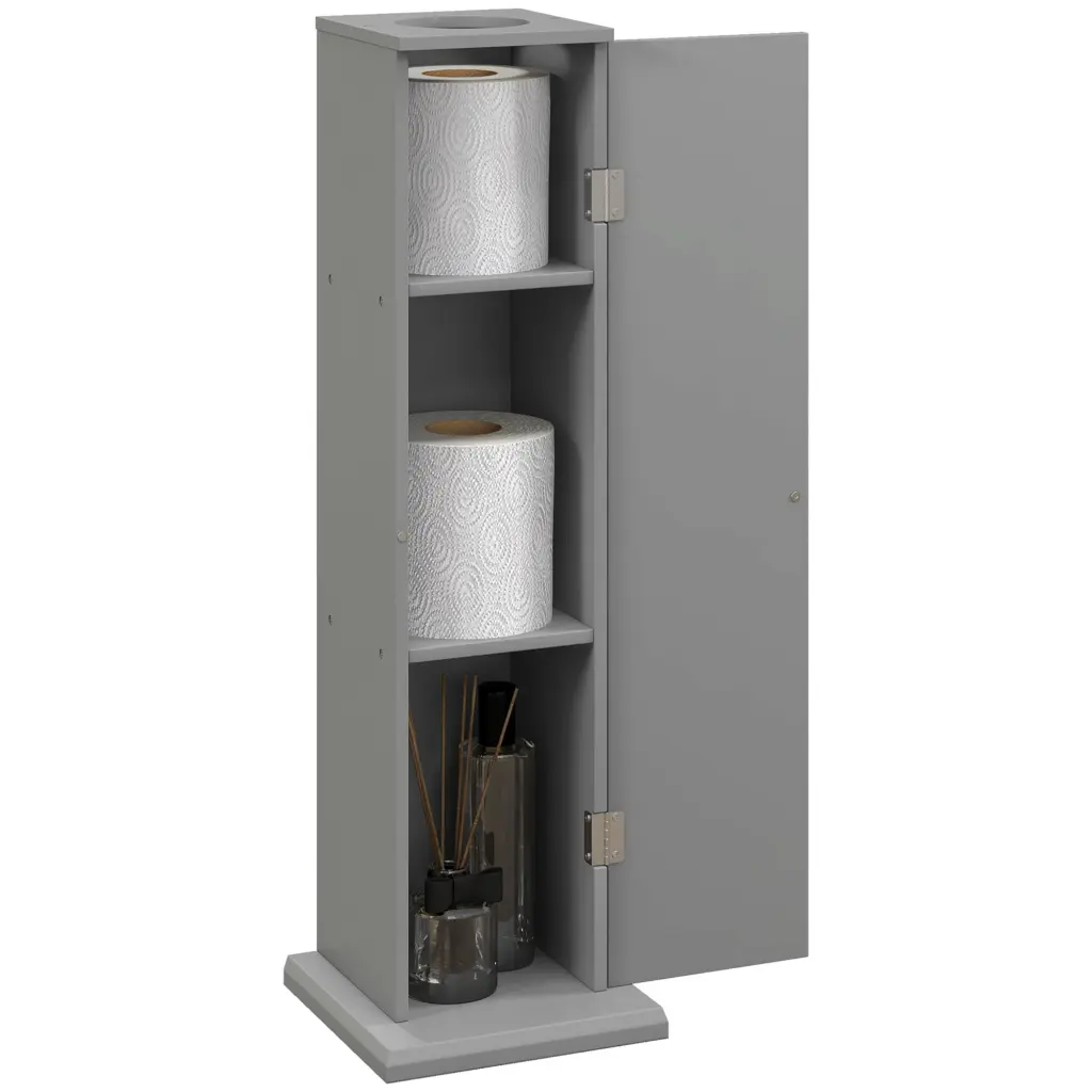 HomCom Toilet Paper Cabinet Small Bathroom Corner Floor Storage Shelf aosom business