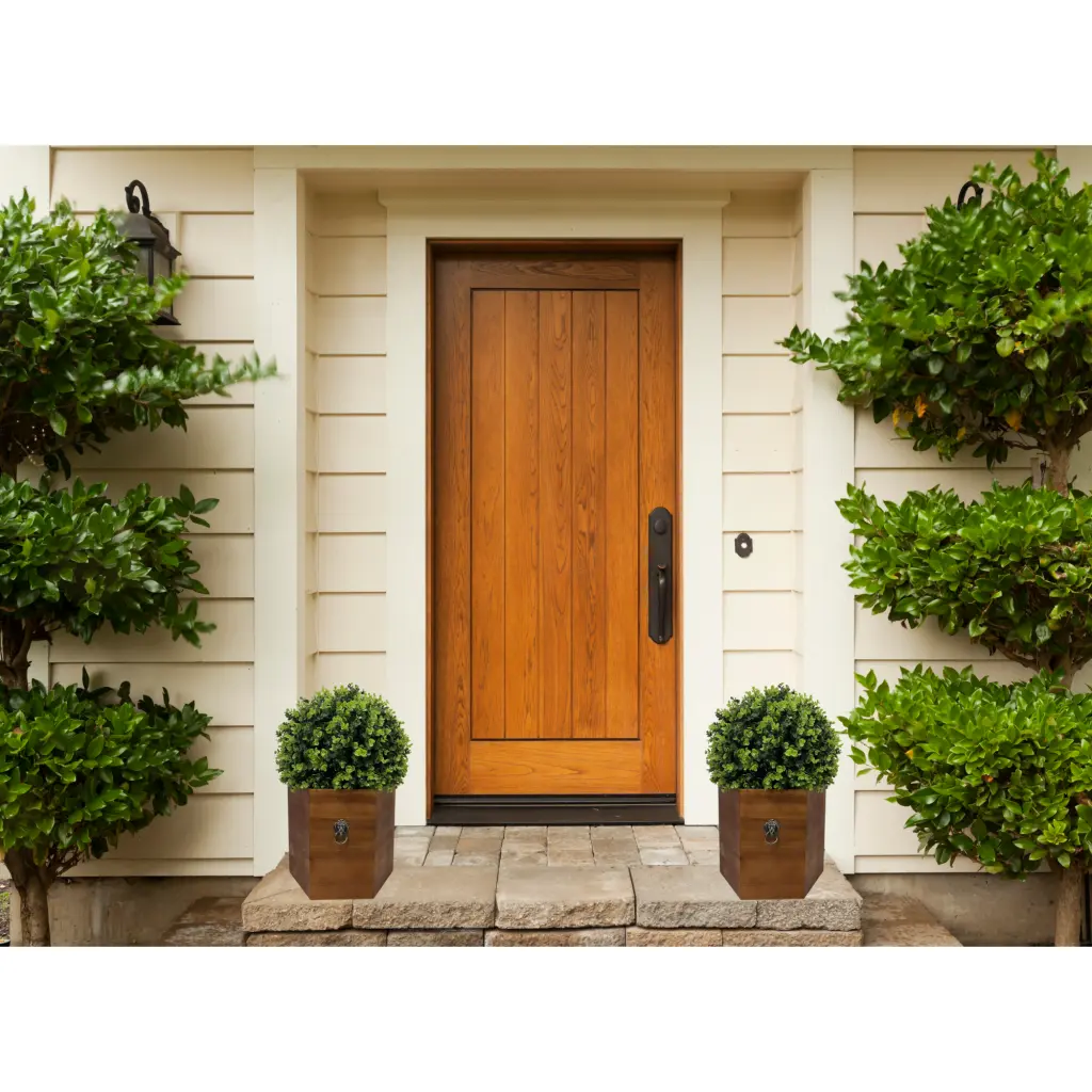 2 Pack 24 Inch Ball Topiaries Redwood Pots Artificial Faux Plants family tree industry ltd