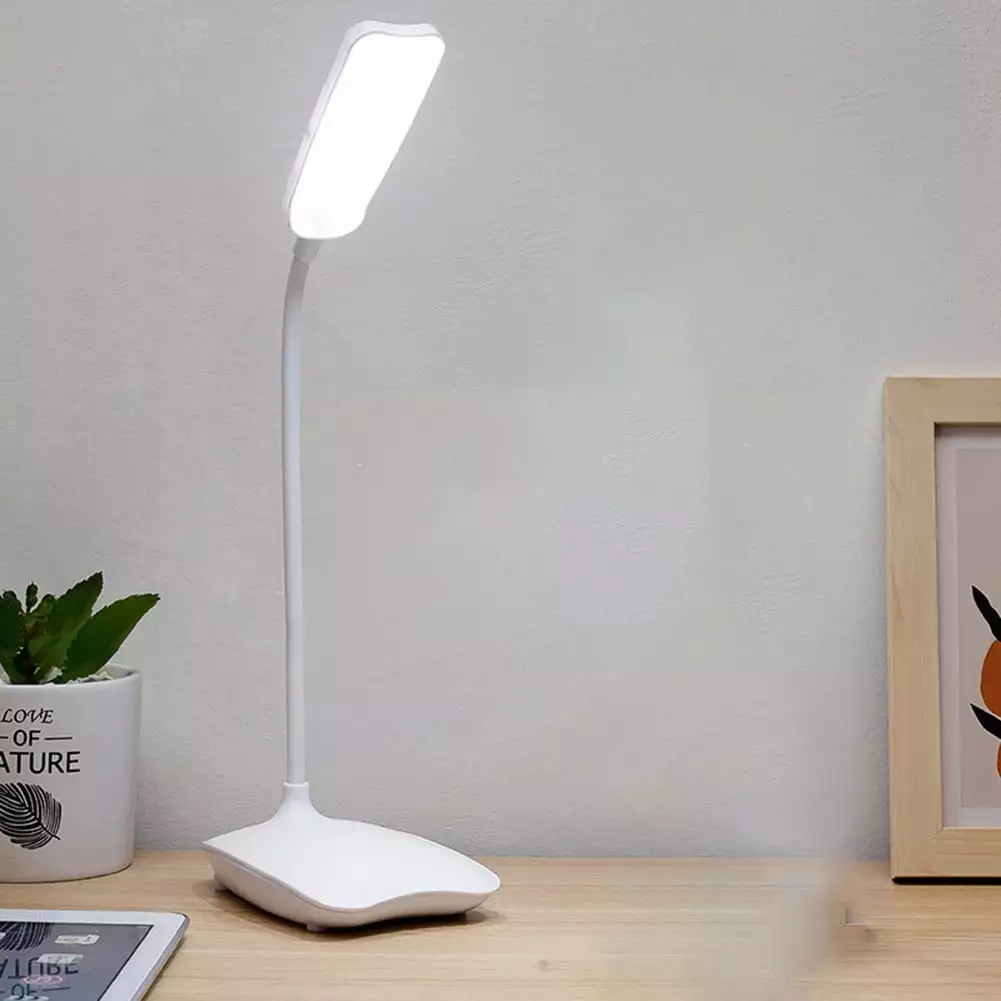Touch LED Desk Lamp Bedside Study Reading Table Light USB Plug- White Light