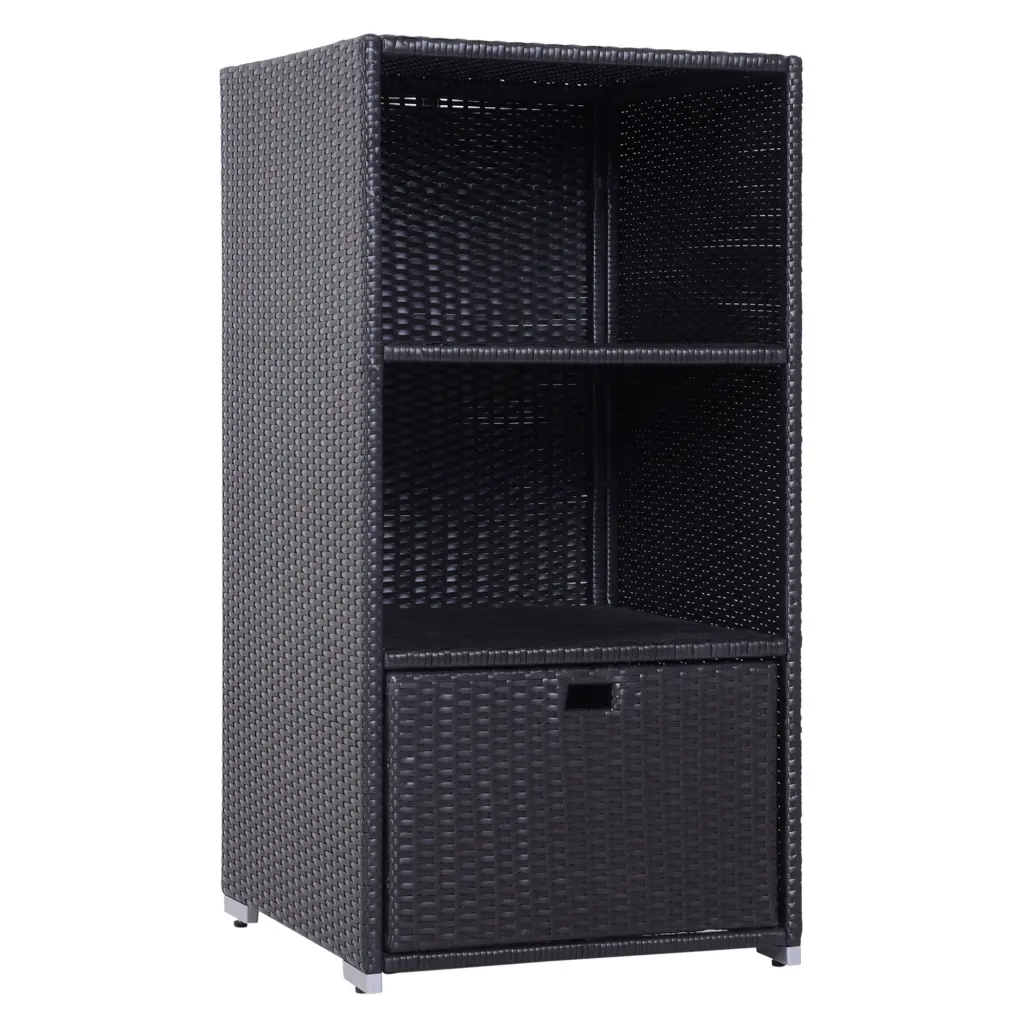 Outsunny Valet Pool Towel Rack Waterproof PE Plastic Rattan Wicker Storage Stand aosom business