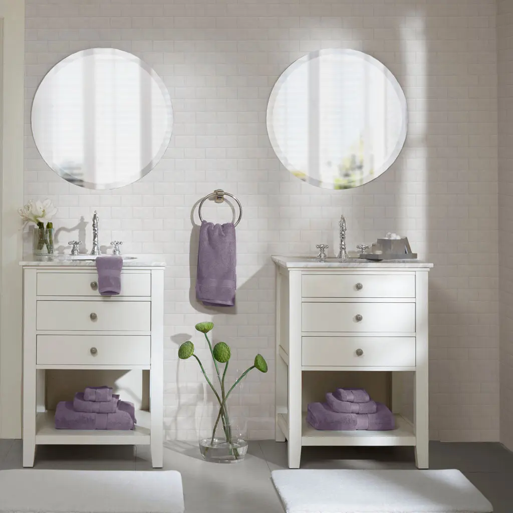 100% Cotton 8 Piece Antimicrobial Towel Set Light Purple Bath Towels jla