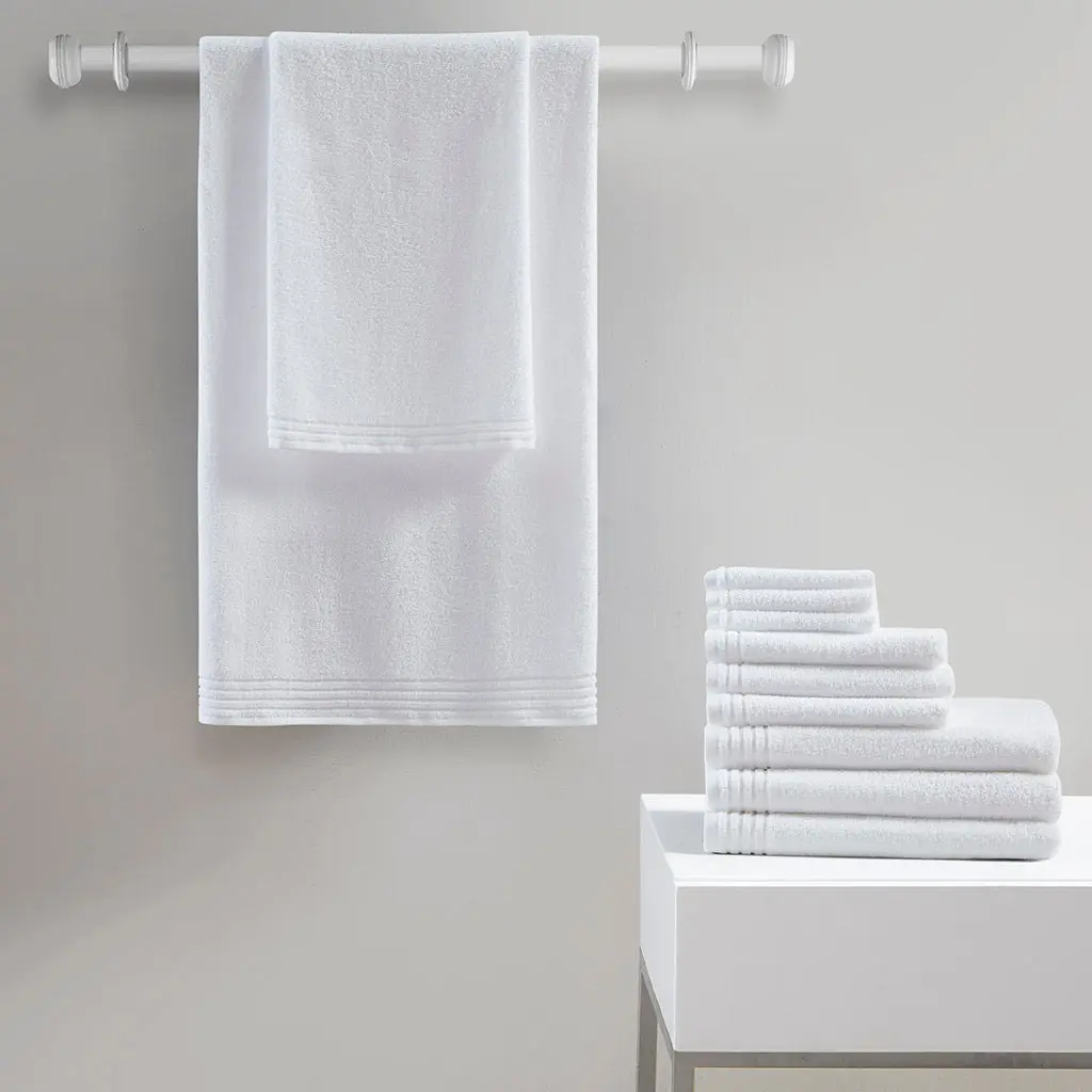 100% Cotton Quick Dry 12 Piece Bath Towel Set White Cotton Soft Absorbent Towels jla