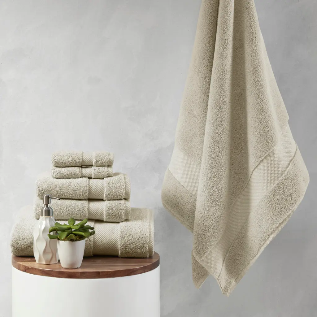 1000GSM 100% Cotton 6 Piece Towel Set Natural Cotton jla