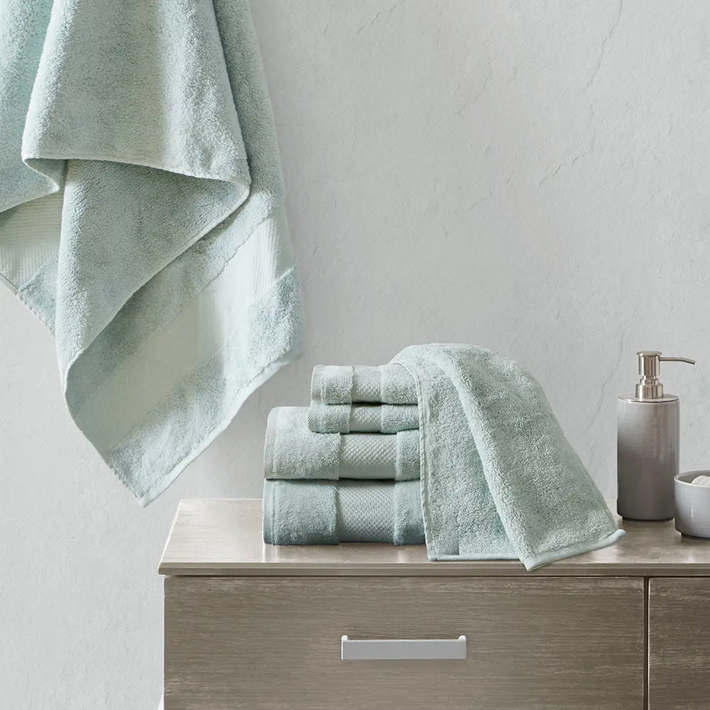Cotton 6 Piece Bath Towel Set Seafoam jla