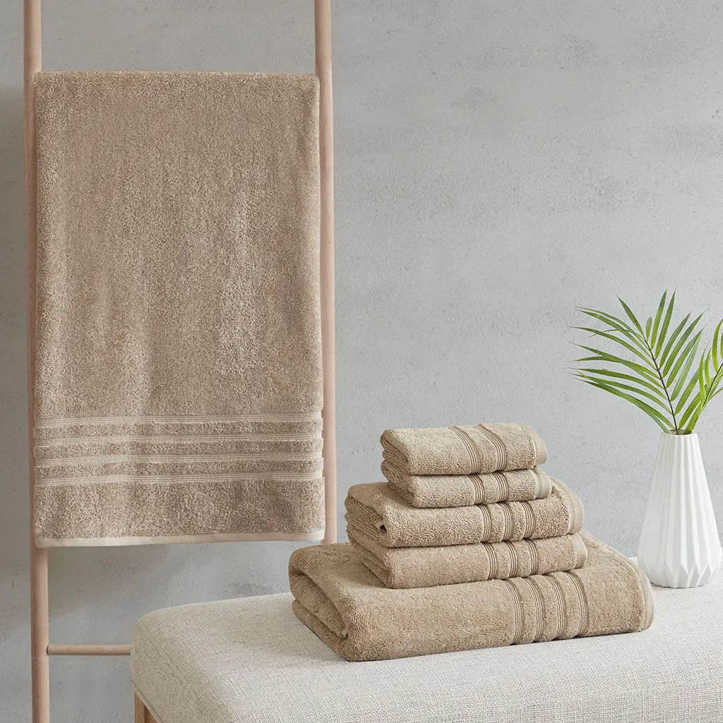 Eco-friendly Antimicrobial Bath Towel 6 Piece Set Natural Polyester Home Spa jla