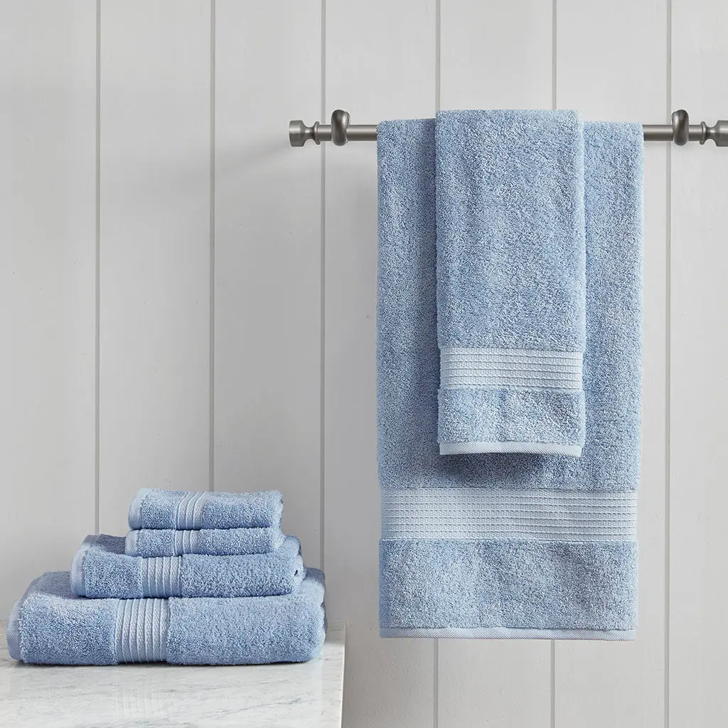 6 Piece Organic Cotton Towel Set Blue jla