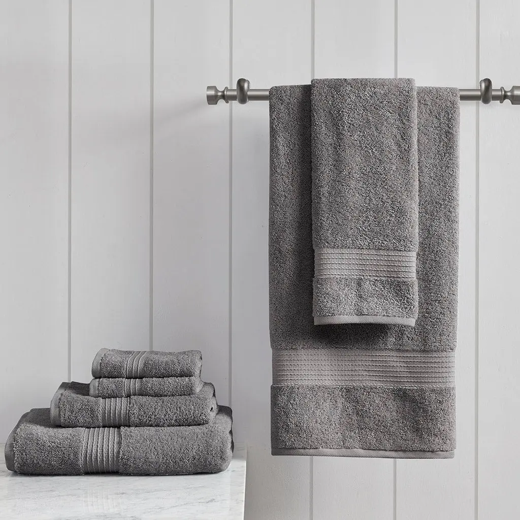 6 Piece Organic Cotton Towel Set Charcoal jla