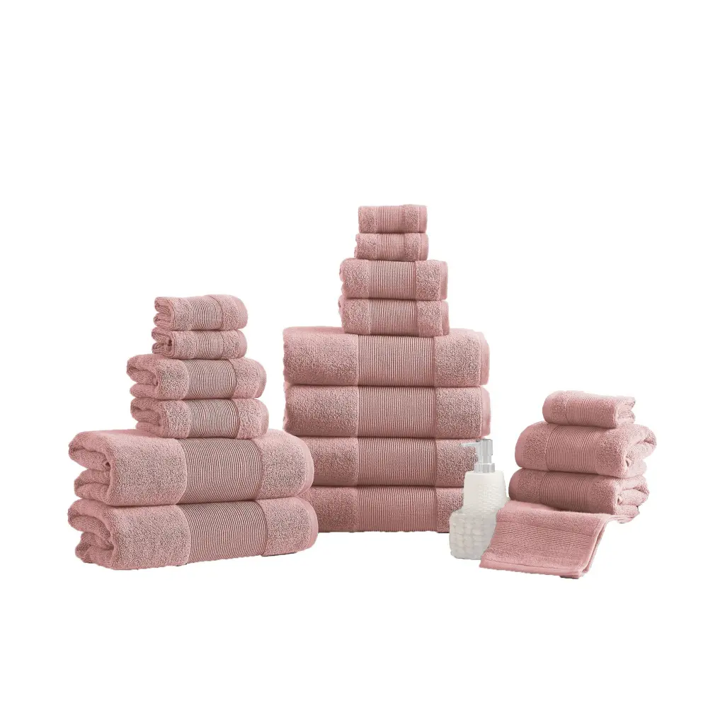 Lyra 18 Piece Ultra Soft Towel Set Absorbent Textured Cotton Yarn Bathroom royal hampton