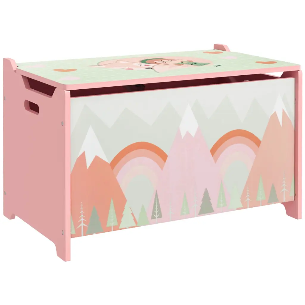 Qaba Toy Box Lid Toy Chest Storage Organizer Bedroom Safety Hinge aosom business