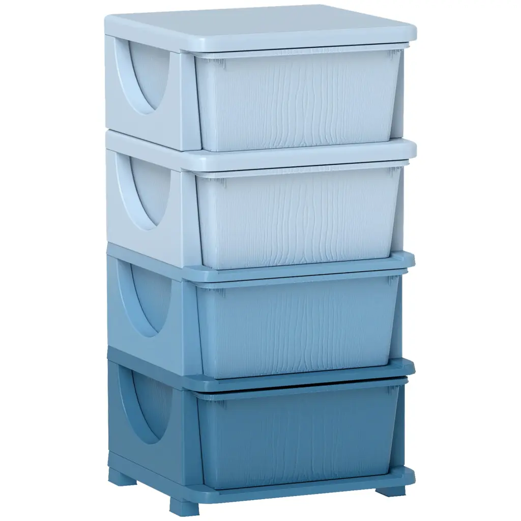 Qaba 4 Tier Kids Storage Unit 4 Drawers Toy Organizer aosom business