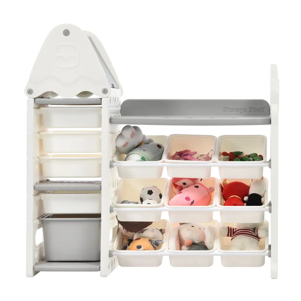 Kids Toy Storage Arranger 14 Bins - Multi-Practical Nursery Organizer Toys and Supplies mrs