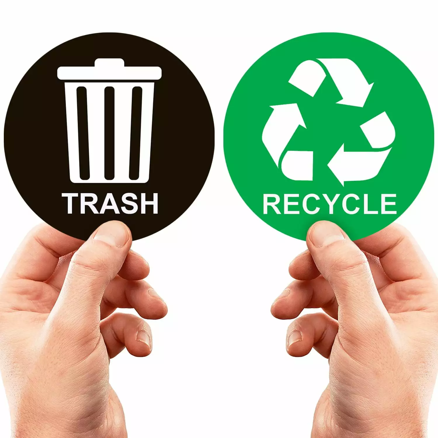 Recycle Sticker Trash Can - Perfect Bin Labels - 2 Pack - 5 5 Decal Logo - Perfect Sign Home or Office Refutilize Bin - Su...