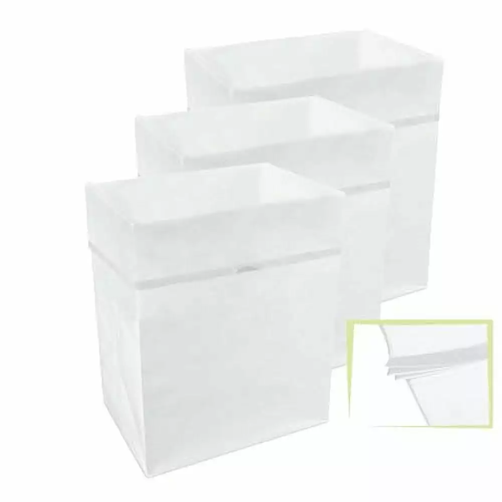 Clean Cubes (Multiliner) 30 Gallon Disposable Trash Cans (3-Pack / Reusable / White)