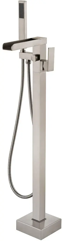 Freestanding Waterfall Tub Filler Brushed Nickel Floor Mount Bathroom mexile