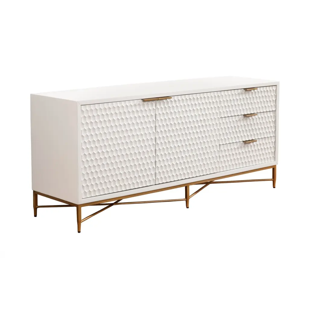 Rexi 64 Inch TV Media Entertainment Center Console 3 Drawers White royal hampton