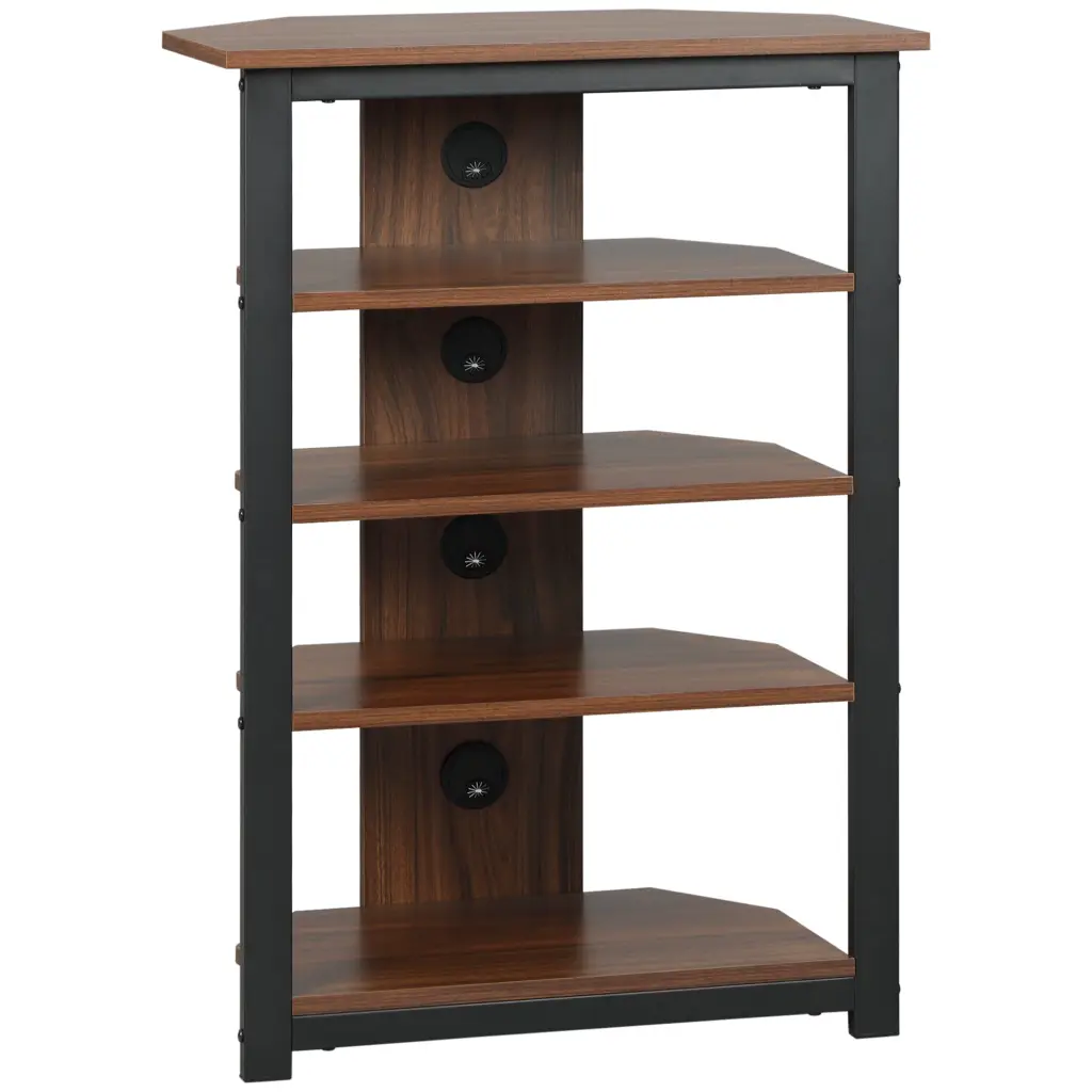 HomCom TV Stand, AV Media Stand, Corner Audio Tower Storage Shelves aosom business