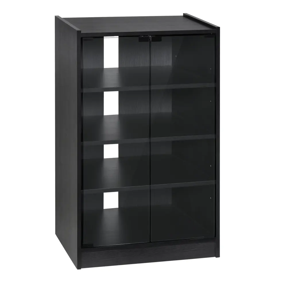Homcom 5 Tier Media Stand Cabinet 3 Level Adjustable Shelves Tempered Glass TV Stand Living Room aosom business