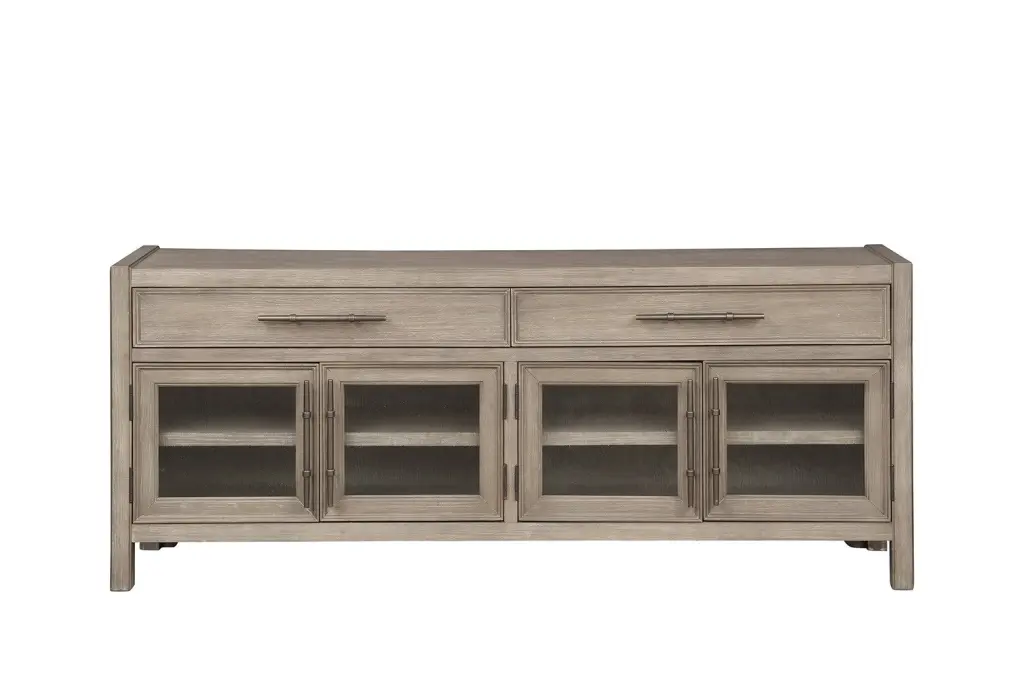Cypress Lane 65 Inch TV Stand Console No Assembly Required White Oak bridgevine home