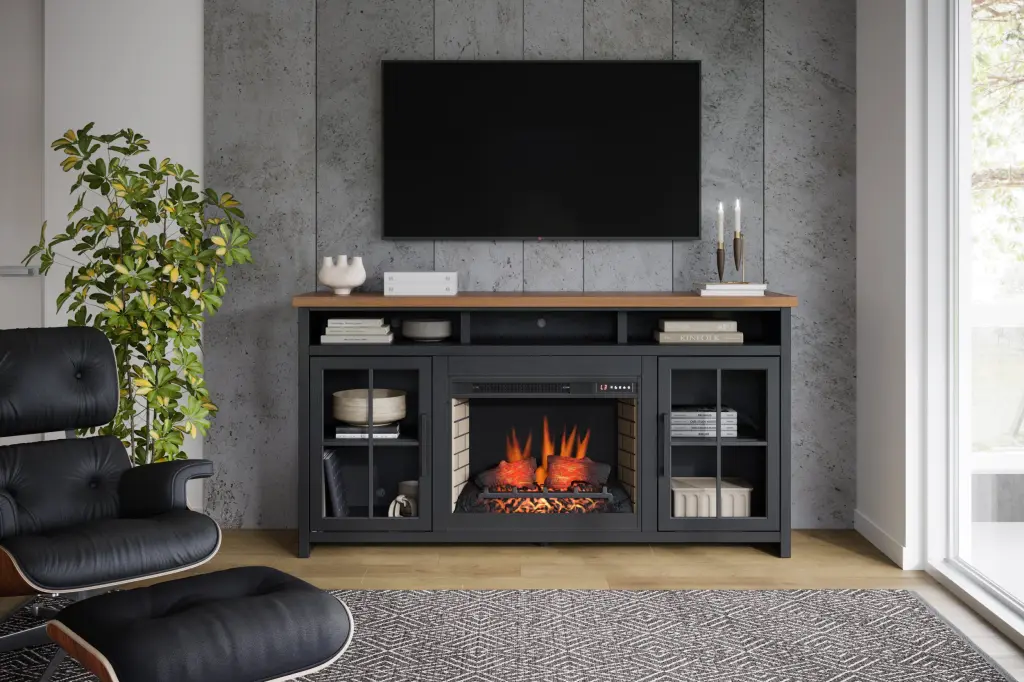 Essex 74 Inch Fireplace TV Stand Console TVs Up to 85 Inches bridgevine home