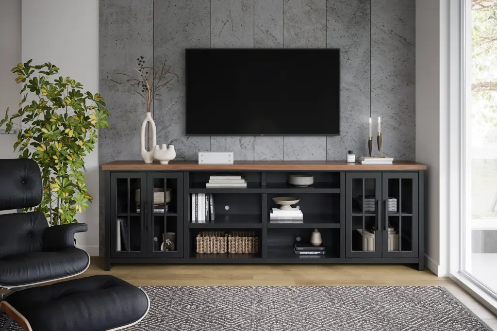 Essex 96 Inch Tv Stand Console Tvs Up To 100 Inches No Assembly bridgevine home