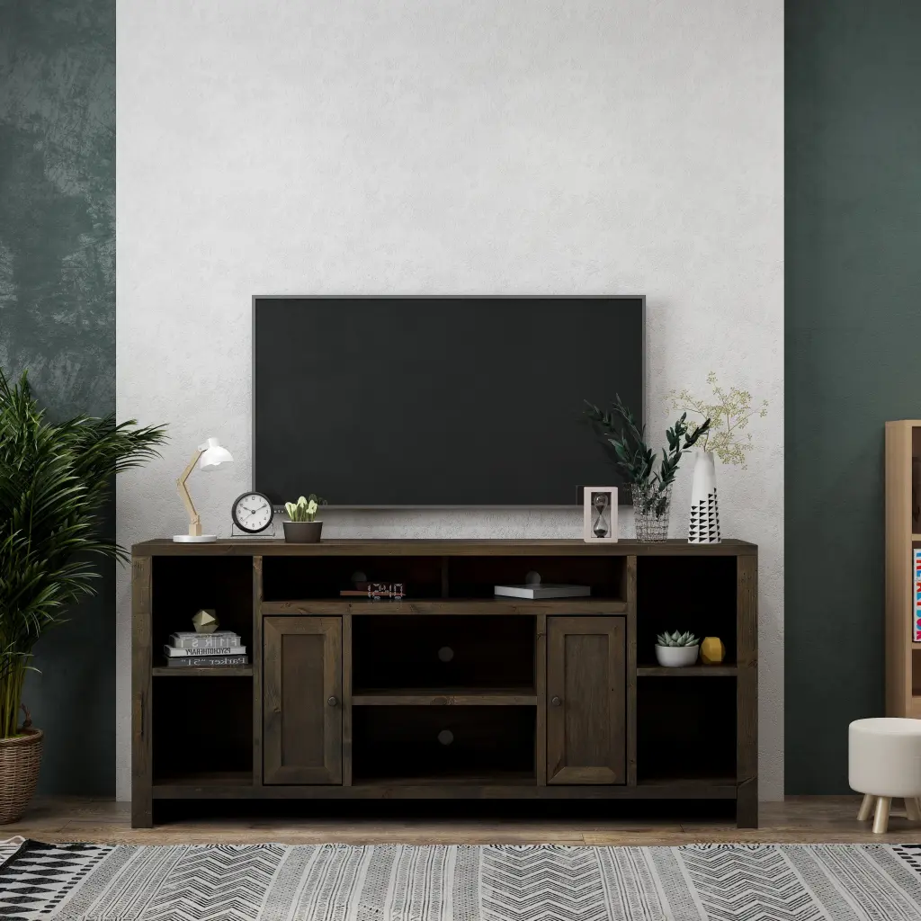 Joshua Creek 74 Inch TV Stand Console TVs Up to 85 Inches No Assembly Required bridgevine home