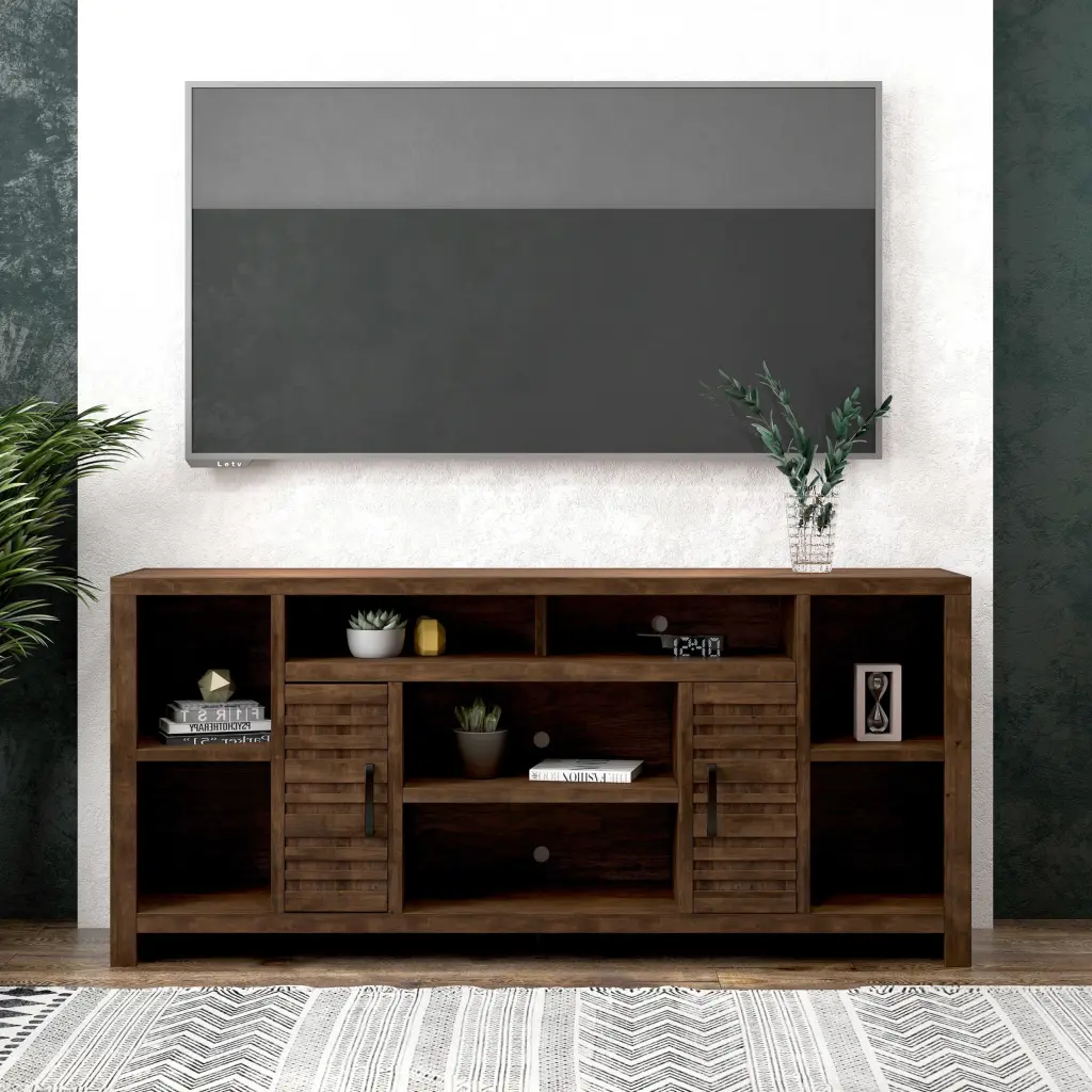 Sausalito 74 Inch Tv Stand Console Tvs Up To 85 Inches No Assembly Required bridgevine home