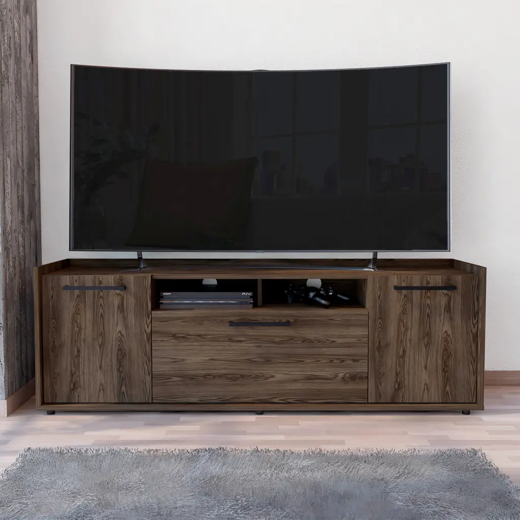 TV Stand TVs Up to 60 Inches Double Door Cabinets and Flexible Storage depot e-shop