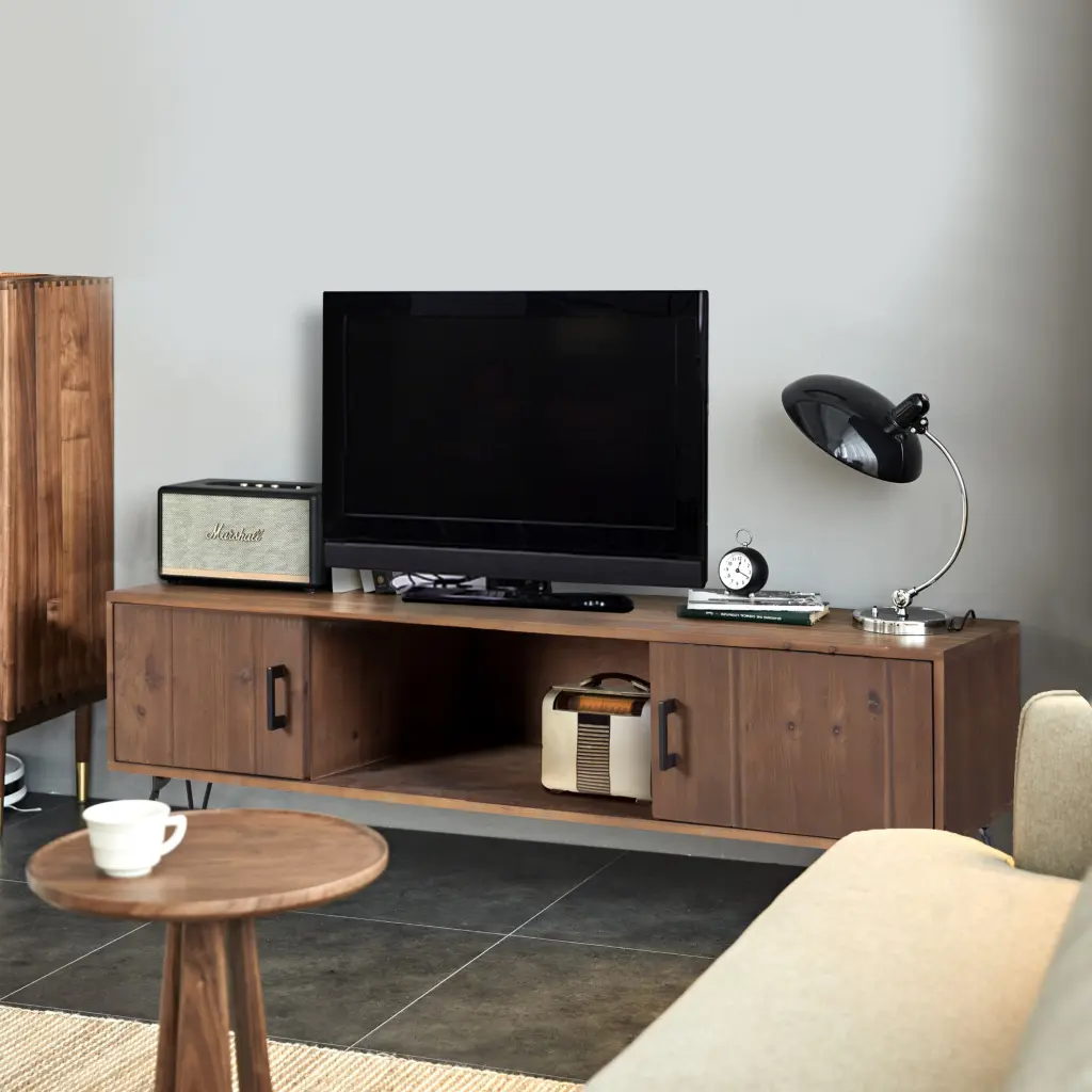 Industrial Style Reclaimed Wood Media TV Stand Storage Cabinet Living Room housemart
