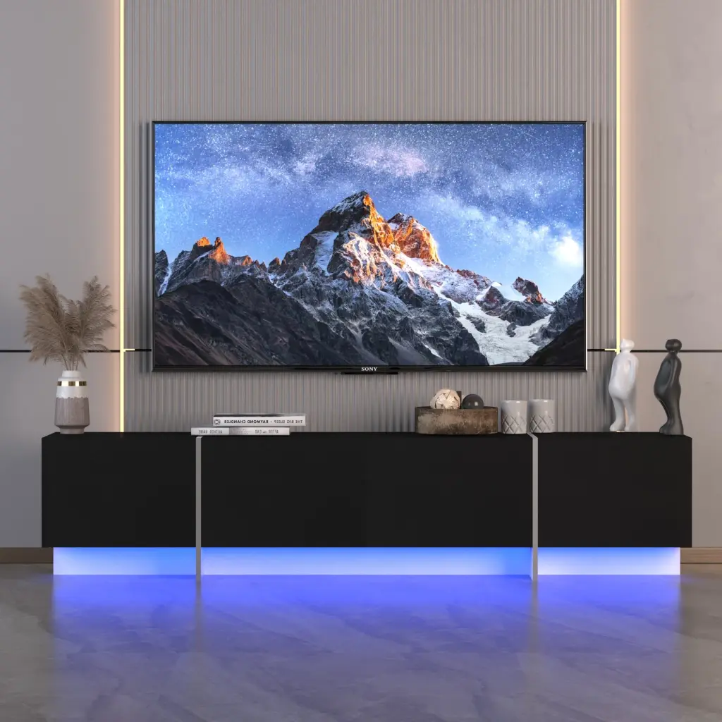 TV Console Storage Cabinets Remote Regulation App Regulation LED TV Stand hymasbros