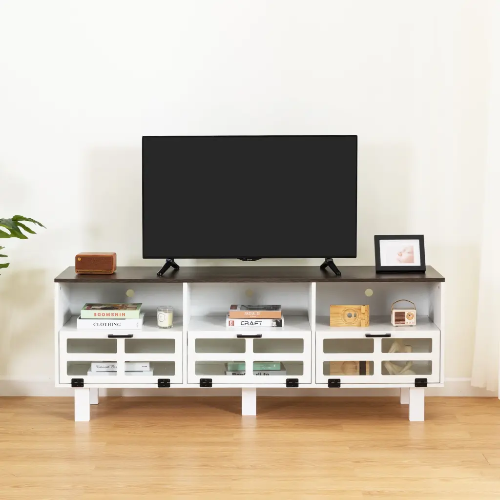 TV Stand TV Cabinet American Country Style Toughened Glass jxy furniture