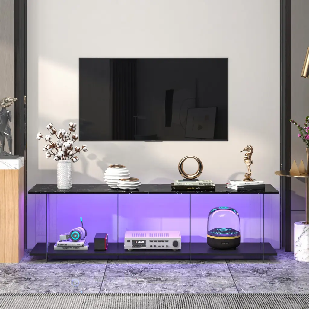 TV Stand Yakeli Partition TV Cabinet Imitation Marble Media Console Table jxy furniture