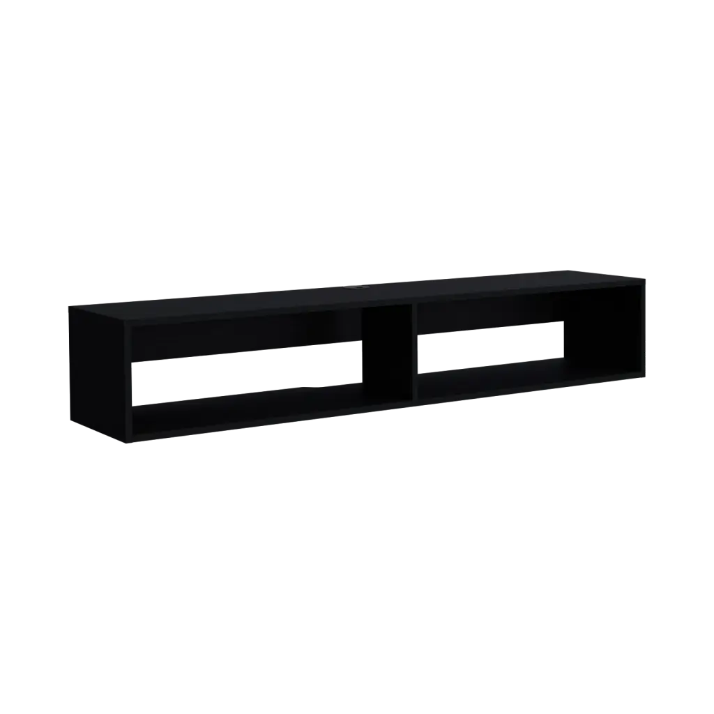 Black Floating TV Stand Moore 60-69 Inches Engineered Wood Living Room treevol furniture