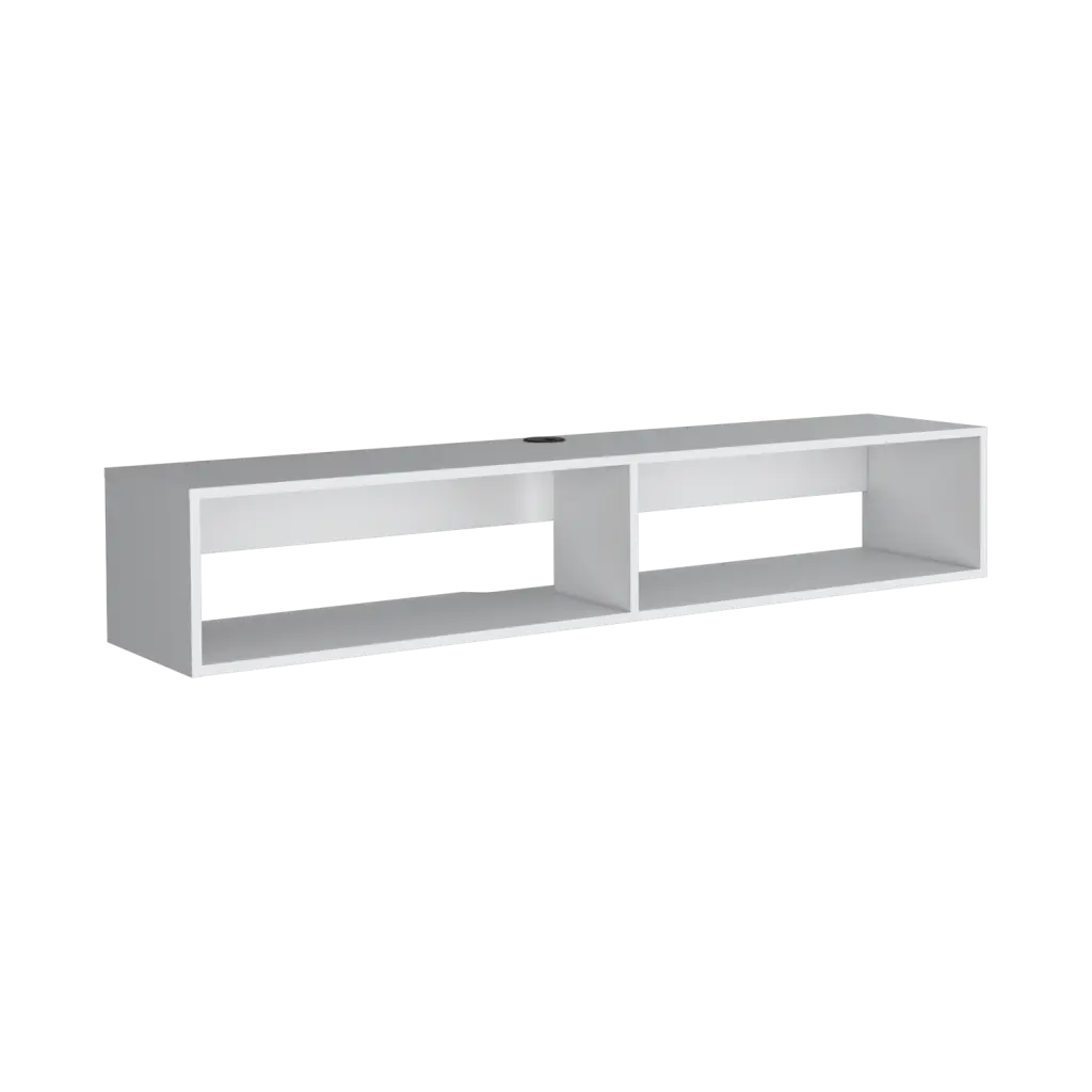 Floating TV Stand Moore White Engineered Wood Living Room 60-69 Inches treevol furniture