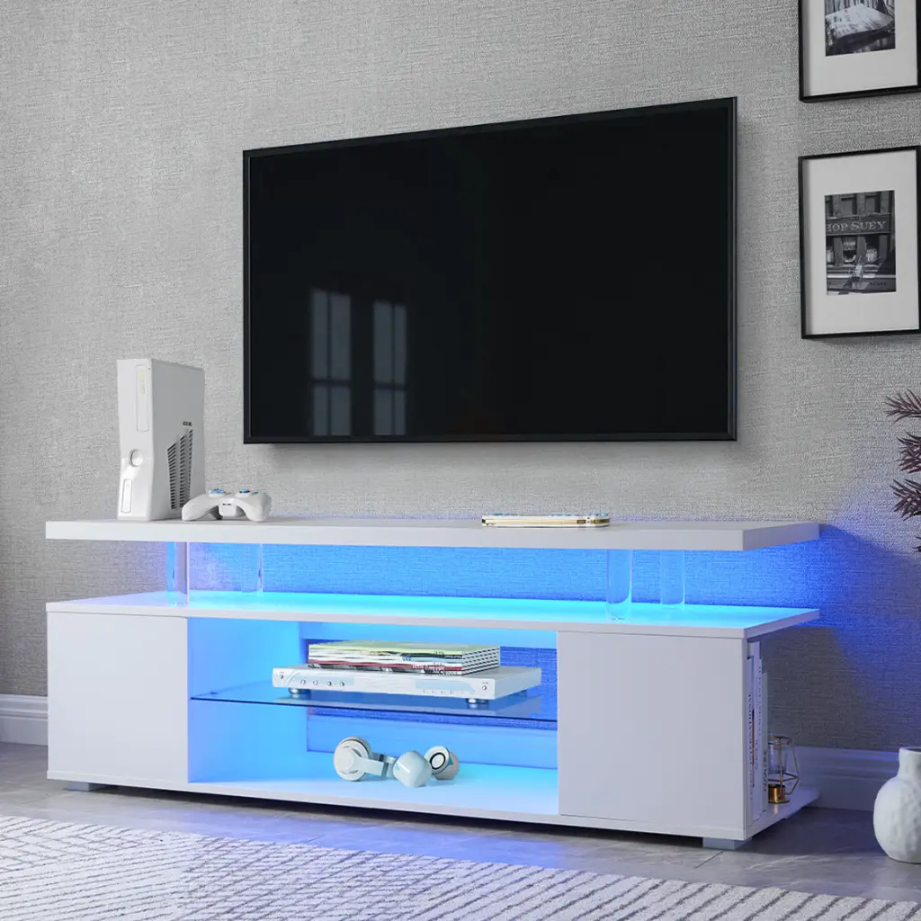 TV Stand 65 Inch LED TV Gaming Entertainment Center Storage w2371